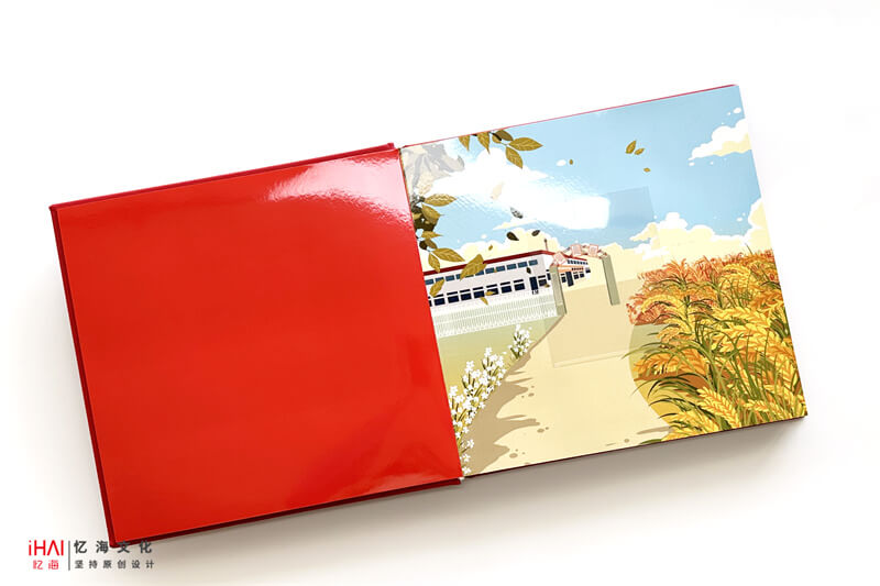 大红色背景设计的企业周年纪念册相册-忆海文化