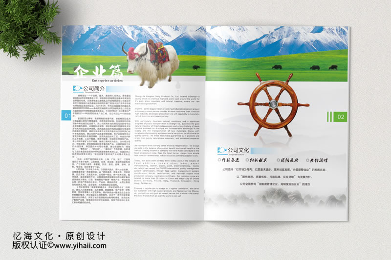 昆明忆海文化-乳业公司宣传画册设计