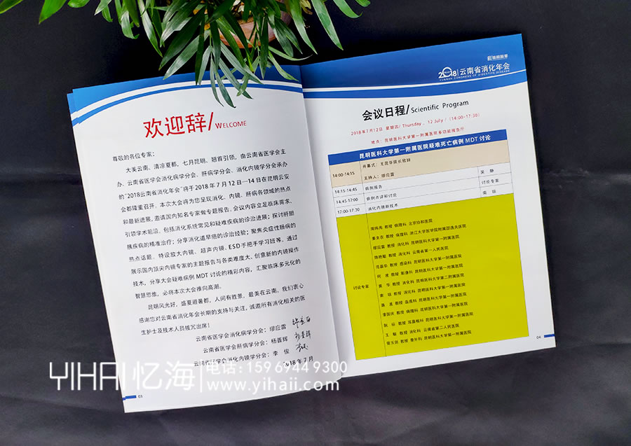 忆海文化云南省消化年会会议指南手册设计