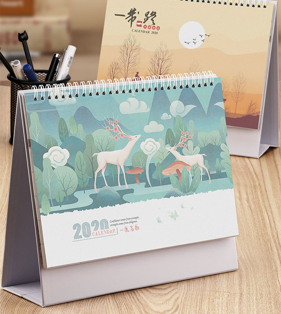 精美台历制作-企业宣传台历设计制作-公司办公台历定制-忆海文化